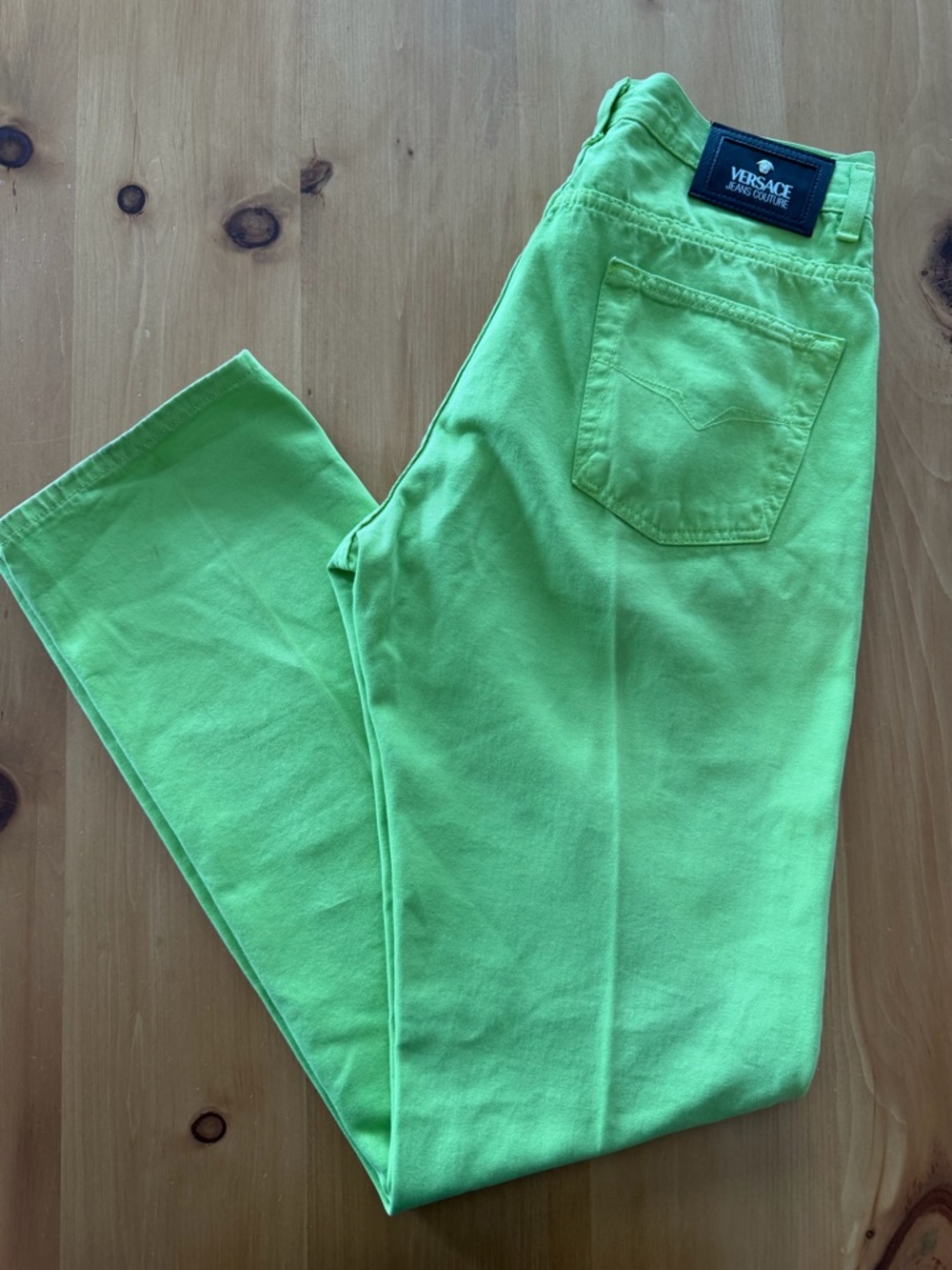 Versace Jeans Couture Lime Green Denim Pants